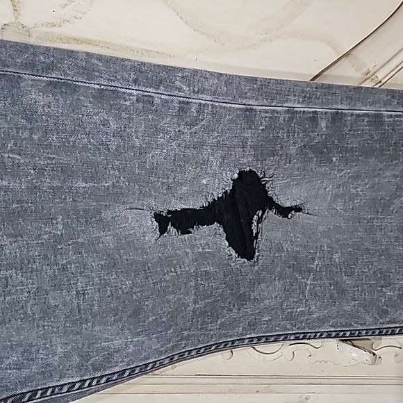 Paige Mens Lennox Straight Leg Ripped Acid Wash Grey Jeans Sz 38 - Picture 4 of 14